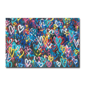 Love Hearts Graffiti Wall Art