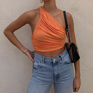 One Shoulder Crop Top