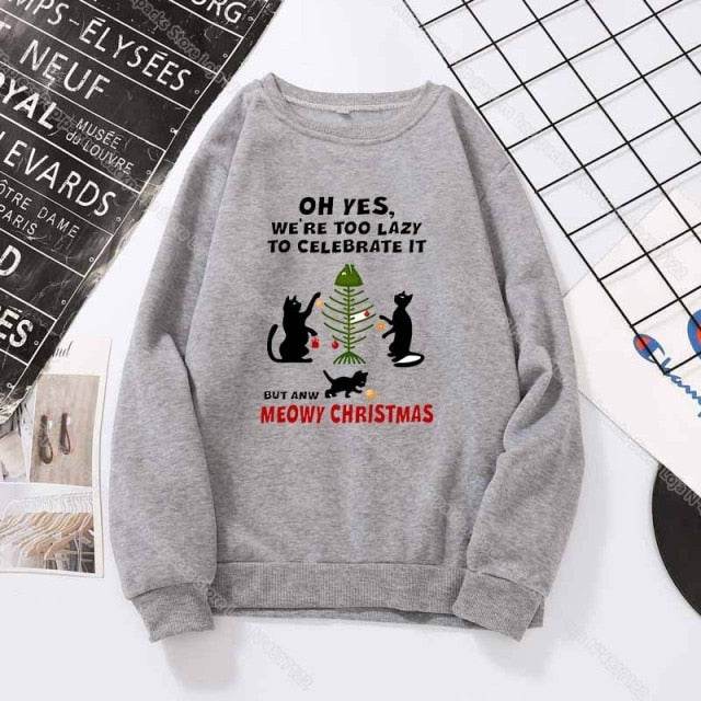 Funny Christmas Cat Friends Sweatshirt