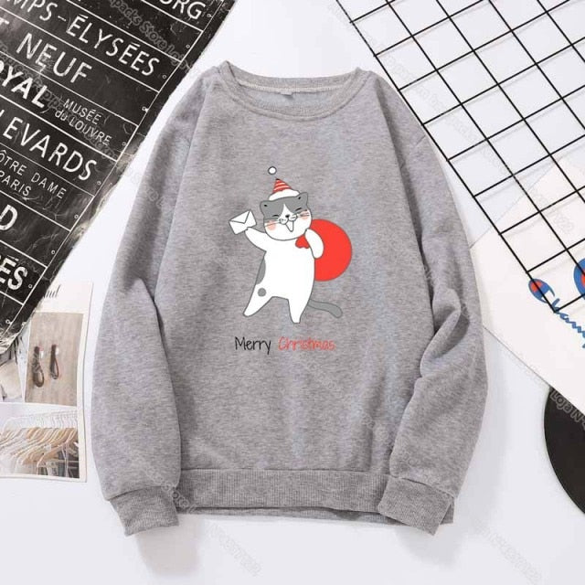 Funny Christmas Cat Friends Sweatshirt