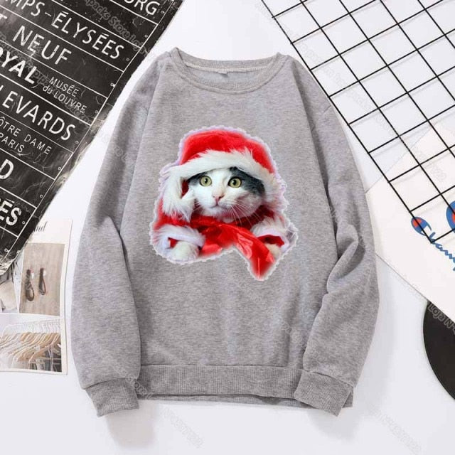 Funny Christmas Cat Friends Sweatshirt